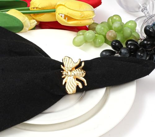 Lightnpro Gold Napkin Rings (Set of 12) - Coastal Christmas Table Decorations - Nautical Place Settings for Holiday Parties, Dinner, Kitchen & Home Dining - Perfect Wedding Ring Holder