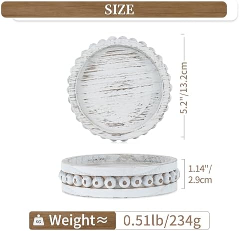 Rustic Farmhouse Wooden Candlestick Holders / 5.11 / White Washed / Set of 3