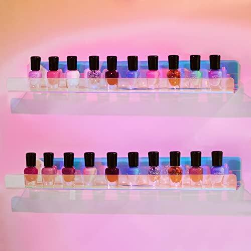 upsimples 4 Pcs 15" Iridescent Acrylic Shelves for Wall Decor and Display