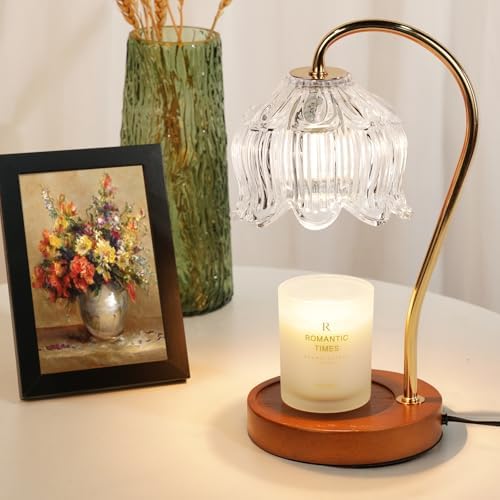 Funistree Flower Candle Warmer Lamp with Timer, Dimmable Candle Lamp Warmer, Christmas Birthday Gifts for Women Mom