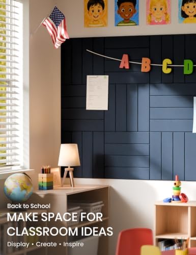 Fluxynara 36" x 24" Large Felt Bulletin Board, Carbon Blue