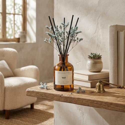 WEALD TRIBE Reed Diffuser Set for Bathroom Decor, Sticks Diffuser with Fragrance Oils Included | Ocean Scent 4.0 fl oz