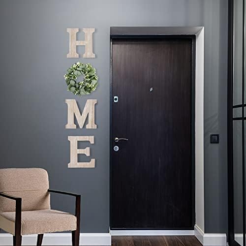 Pinkpum Wood Home Sign with Eucalyptus Wreath for O Home Decor Wall Decor