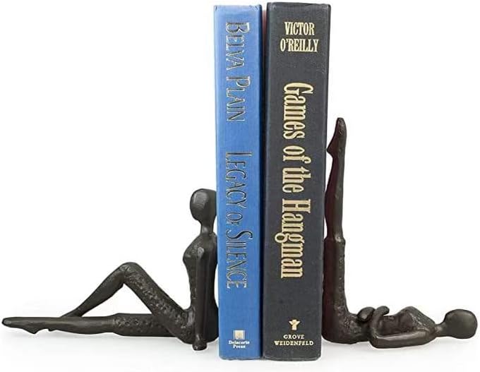 Book Stoppers / Yoga-Style Decorative Bookends / Black