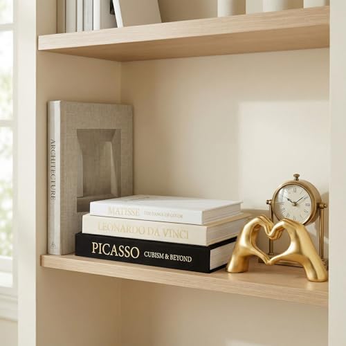 Linen Faux Book Box Set of 3, Black and White Decorative Books for Shelves, Fake Books for Decoration with Secret