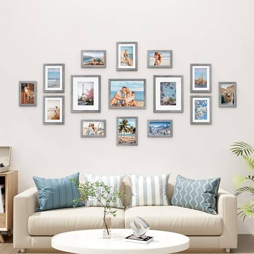 Vittanly 15 Pack Picture Frames Collage Wall Decor, Wall/Tabletop Display