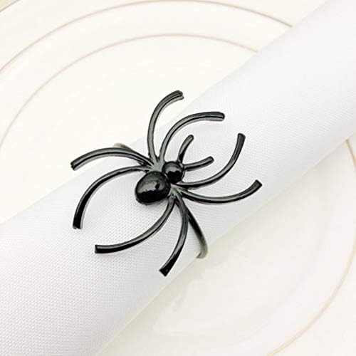 TOYANDONA 6pcs Spider Napkin for Halloween Alloy Napkin Holders Electrophoretic Coating Table Decoration for Restaurants Hotels and Home Dining