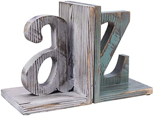 Wood Bookends / Book Ends / White