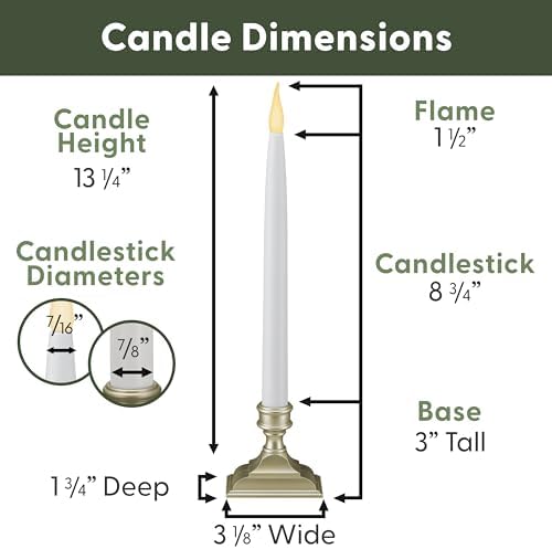 612 Vermont Battery Operated LED Taper Window Candles with Timer