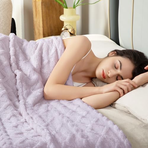 Aganear Fleece Throw Blanket for Couch Sofa 50"x60" Purple