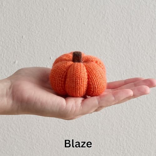 Set of 12 Cozy Mini Knit Orange Pumpkins (Sunset Full Set)