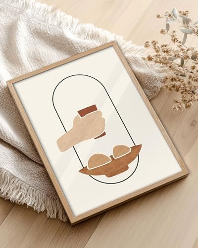 KensTro 12x16 Oak Framed Holy Communion Christian Wall Art