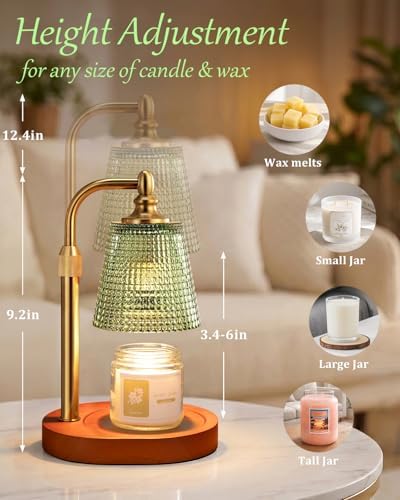 Candle Warmer Lamp with Timer, Birthday Gifts for Women,Green