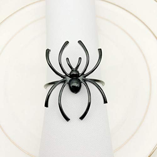 TOYANDONA 6pcs Spider Napkin for Halloween Alloy Napkin Holders Electrophoretic Coating Table Decoration for Restaurants Hotels and Home Dining