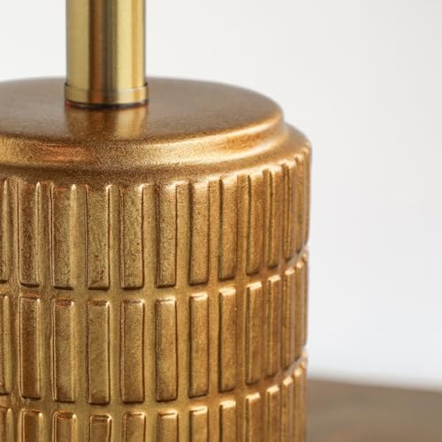 PoKat 23" Brass Gold Ceramic Table Lamps for Living Room, Retro Warm Gold Lamps for Night Stands, Vintage Bronze