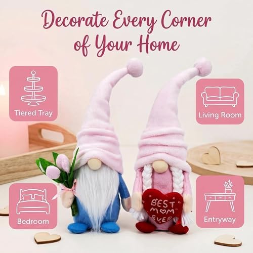 Lovinland Mothers Day Decorations - Gnomes Decor for Mother's - Gifts for Mom Who Have Everything for Christmas, Birthday - Valentines Day Gifts for Mama & Father from Daughter, Son