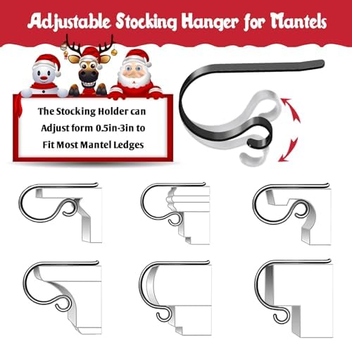 Christmas Stocking Holder, 4 Pack Stocking Holders For Mantle Fireplace