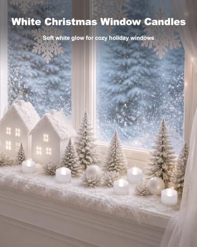 Homemory 24-Pack Flameless Tea Lights Candles Battery Operated, 200+ Hours
