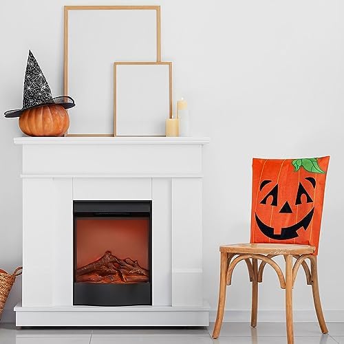 Whaline 4 Pack Halloween Chair Covers Spooky Chair Back Covers Cute Cartoon Halloween Characters Dining Room Seat Covers Removable Washable Chair Slipcovers for Halloween Party Home Kitchen Decor
