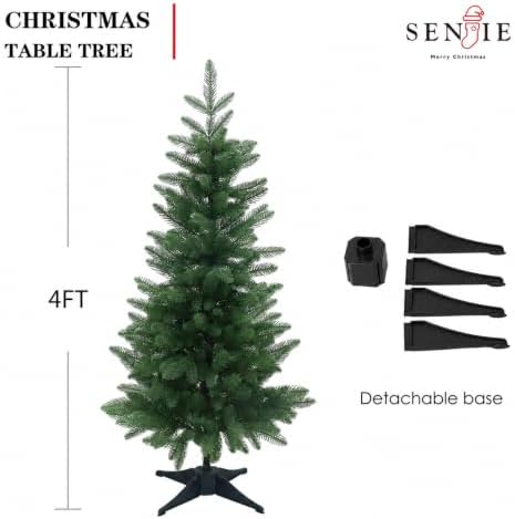 4FT Artificial Small Christmas Tree Realistic Mini PE Decor