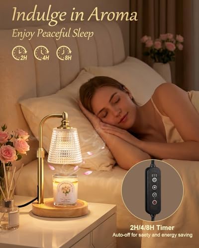 Candle Warmer Lamp with Timer, Birthday Gifts for Women Home Decor,Clear