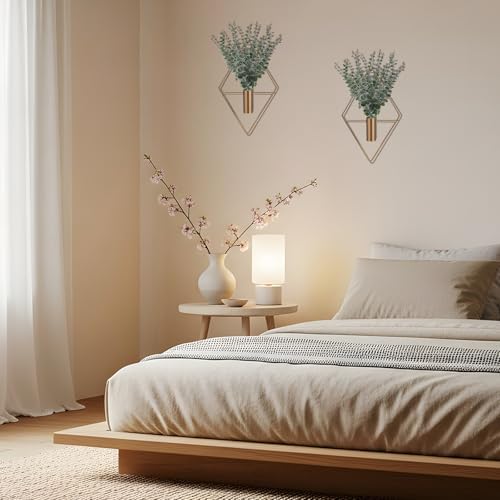 Jexine 4 Pcs Hanging Artificial Planters Wall Decor, Antique, Eucalyptus