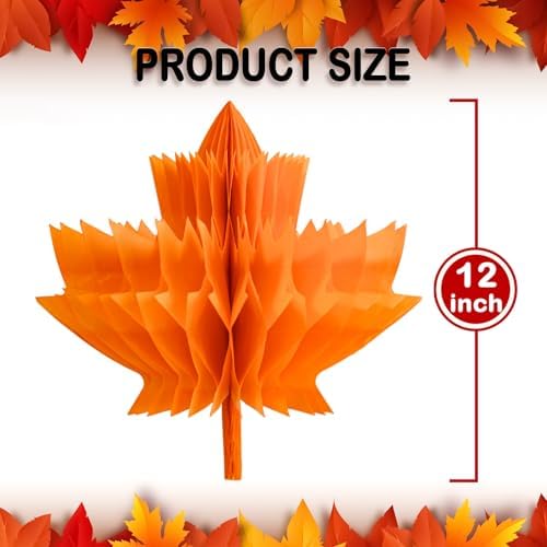 Fall Paper Maple Leaves Honeycomb 12Inch