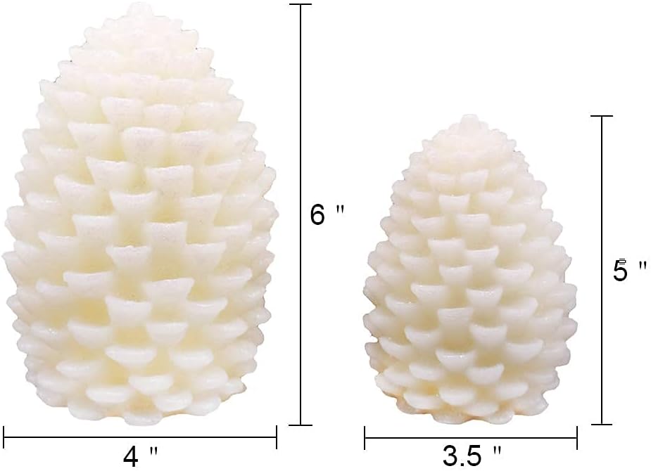 Wondise Pine Cone Flickering Flameless Candles with Remote and Timer | Battery Operated LED Real Wax Flameless