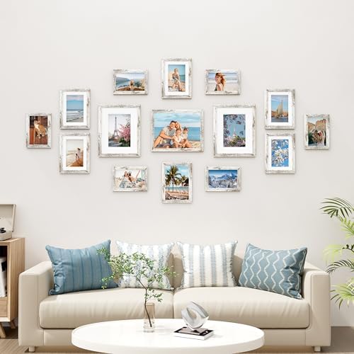 Vittanly 15 Pack Picture Frames Collage Wall Decor, Wall/Tabletop Display