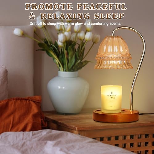 Funistree Flower Candle Warmer Lamp with Timer, Dimmable Candle Lamp Warmer, Christmas Birthday Gifts for Women Mom