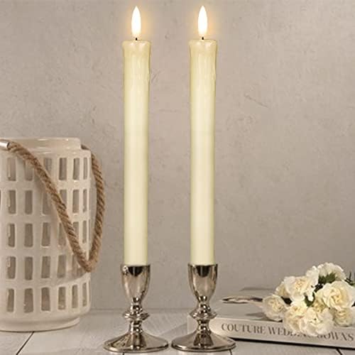 GenSwin Drip Wax Flameless Taper Candles Battery Operated with Remote Timer