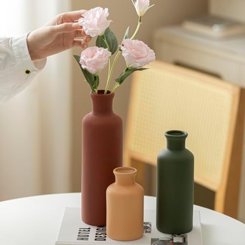 Modern Ceramic Vase / Green Mix / Set of 3