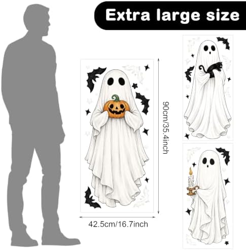 DIYASY Large Halloween Ghost Window Clings, Double-Sided Window Stickers