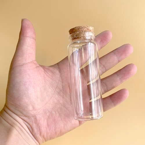 4 pcs 80ml Small Glass Bottles with Cork Stopper,Decorative Bottle,Vials Jars,Cute Storage Jar,Wishing Bottle 37x100mm(1.46x3.94inch)
