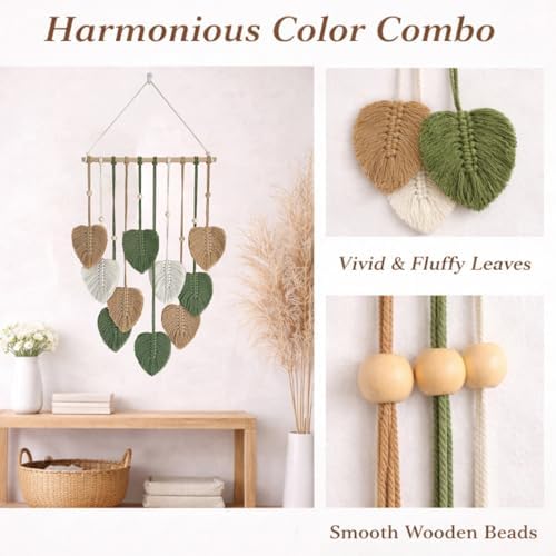 Macrame Wall Hanging / Green / 15.7 x 36