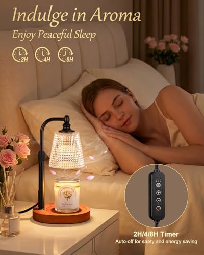 Candle Warmer Lamp with Timer, Birthday Gifts for Women,Farmhouse Decor