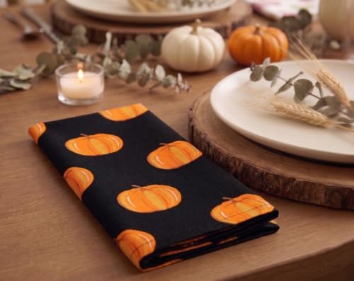 PurpleEssences Pumpkin Cloth Napkins, 18x18 in - Halloween Pumpkin