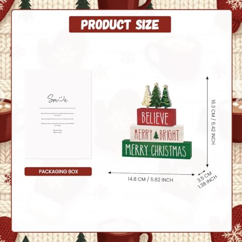 Smile Merry Christmas Wooden Signs Tabletop Indoor Decor