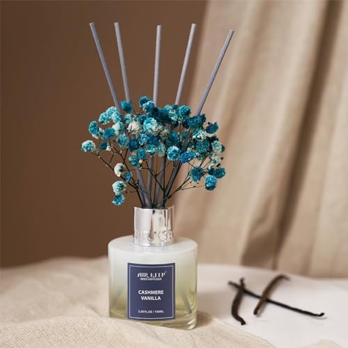 Airkeep Reed Diffuser Set,3.38 fl oz (100 ml) - Cashmere Vanilla Oil Diffusers with 8 Reed Sticks, Home Fragrance Reed