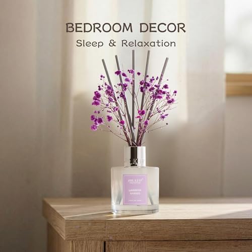 Airkeep Reed Diffuser Set,3.38 fl oz (100 ml) - Lavender Garden Oil Diffusers with 8 Reed Sticks, Home Fragrance Reed