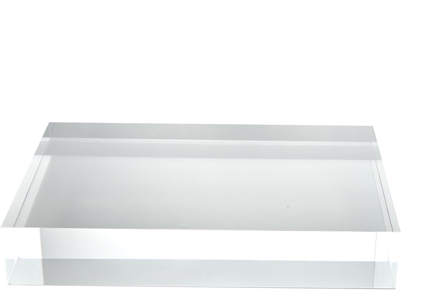 CiaoHER 2in Solid Acrylic Cube Display Block 2" x 8" x 12" | Clear Polished, Pedestal Stand Riser, Solid Base, 1 Pack