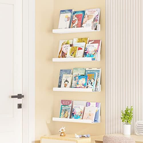 upsimples 2 Pcs 15" Acrylic Shelves for Wall Organize and Display, White