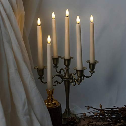 9 PCS Flameless Taper Candles Battery Operated, Realistic Flickering Window Candles with Daily Timer, Remote & Suction Cups Included,for Christmas Home Wedding Decor (Ivory)