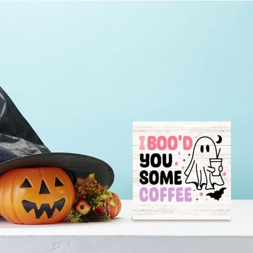 Halloween Ghost Coffee Sign Decor Decorations