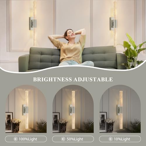 camuucci Battery Operated Wall Sconces Set of 2, Rechargeable Wall Lights