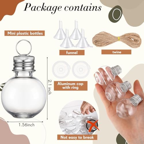 Bokon 25 Pack 1oz Plastic Mini Potion Bottles with Ring Lids