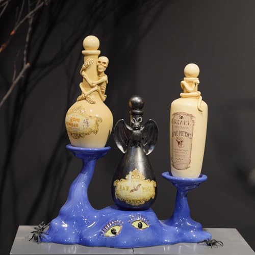 Cynkeyee Halloween Poison Bottles Resin Snake Witch Potion Decor