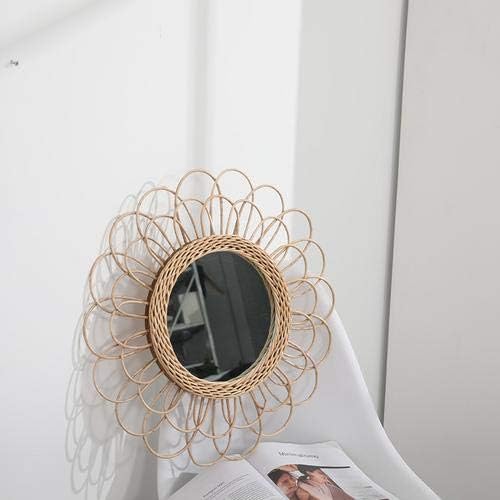 Rattan Sunflower Circular Wall Mirror