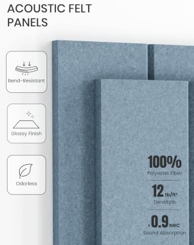 Fluxynara 48" x 36" Large Felt Bulletin Board, Dusty Blue