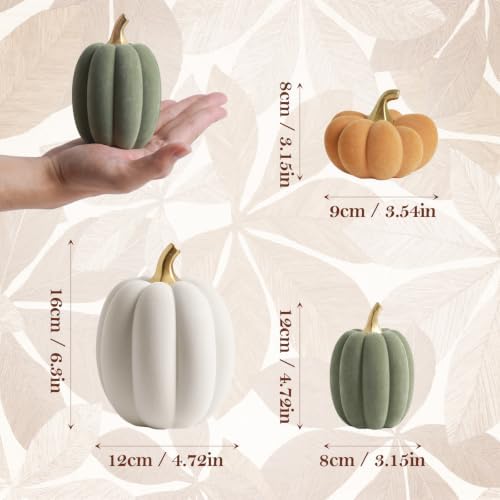 WDS WONDROUS Fall Pumpkin Decor, Faux Artificial Pumpkin for Home Table